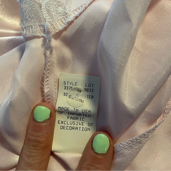 Vintage Christian Dior Light Pink Silk Lace Ruffles Size Medium - Picture 4 of 9